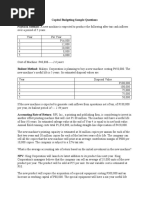 Capital Budgeting Sample Questions