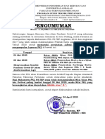 Perubahan Jadwal Ujian PKL PS - Tep Angkatan 2016 & 2017 (Tahun 2020)