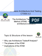 Week 7 8 - The Architecture Tradeoff Analysis Method (ATAM)