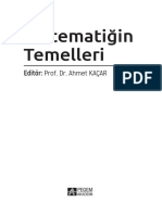 Matematiğin Temelleri: Editör: Prof. Dr. Ahmet KAÇAR