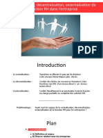 La Centralisation, Décentralisation Et Externalisation de La Fonction RH Dans L'entreprise