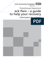 Acute Neck Pain - A Guide To Help Your Recovery: Physiotherapy Department