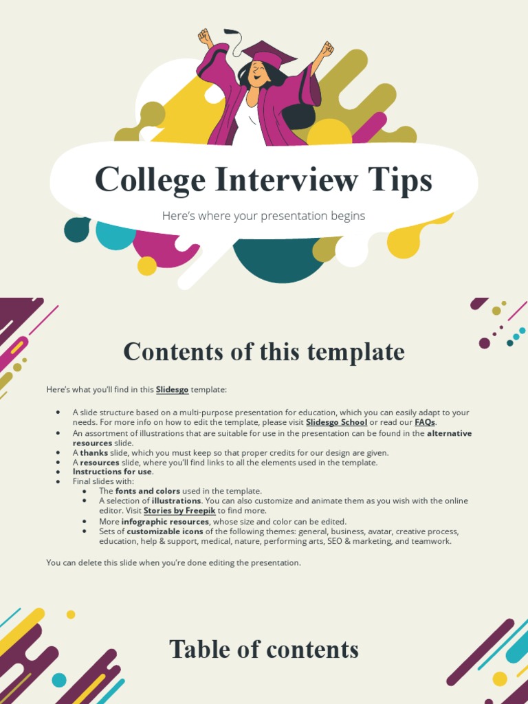 College Interview Tips by Slidesgo | PDF | Planets | Saturn