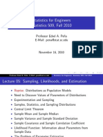 Statistics For Engineers Statistics 509, Fall 2010: Professor Edsel A. Pe Na E-Mail: Pena@stat - Sc.edu