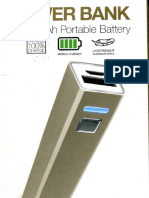 GEMS Power Bank 2000 MAh Portable Battery - User Manual