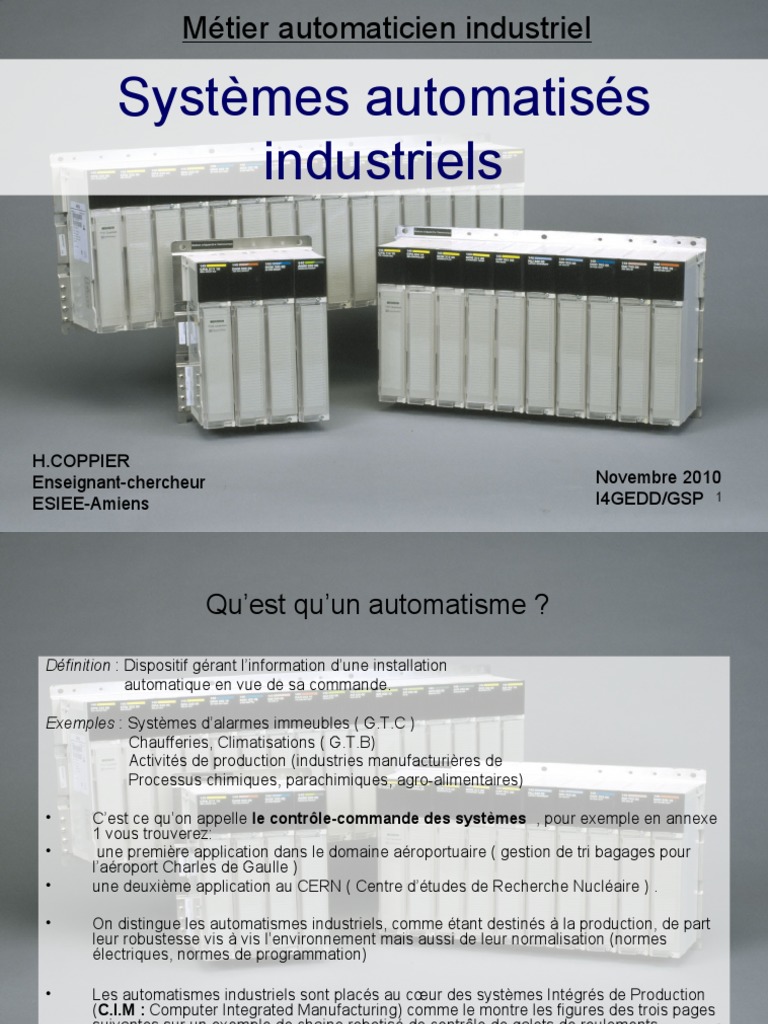 Introduction aux automatismes industriels | PDF | Capteur | Automate ...