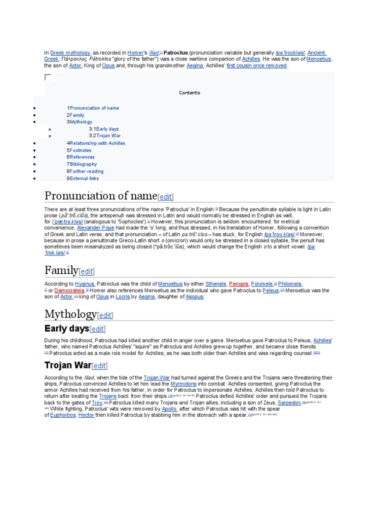 Patroclus Trojan War Literature Ancient Greek Religion