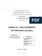 Unidad Iii - Reclutamiento de Personal