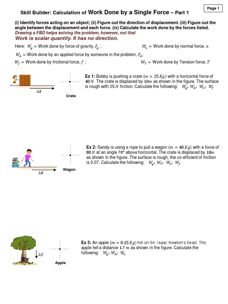 Work Done by Forces: Calculation Guide | PDF | Force | Friction
