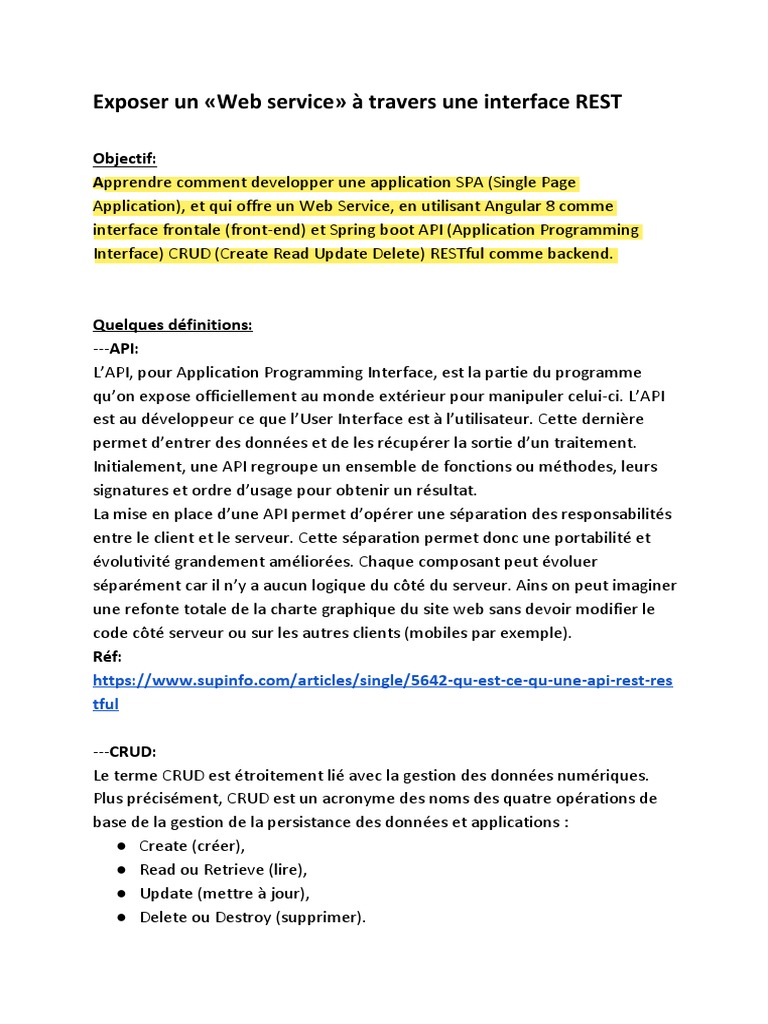 Angular 8 et Spring Boot: Exposer un Web Service RESTful | PDF ...