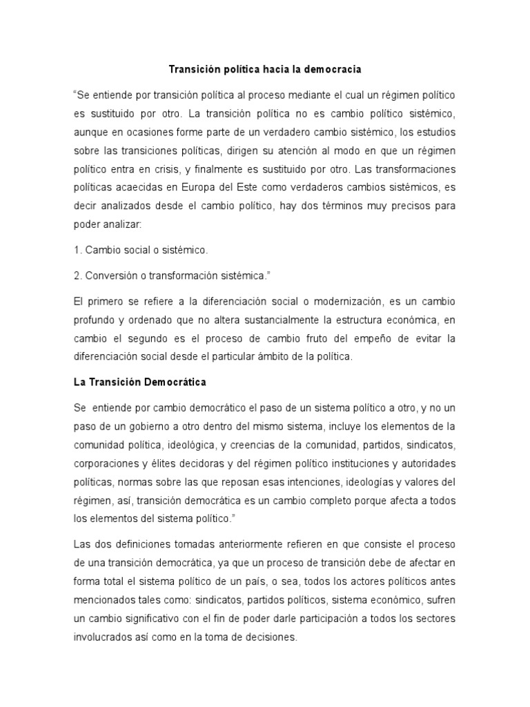 Obstáculos en la transición democrática guatemalteca | PDF | Democracia ...