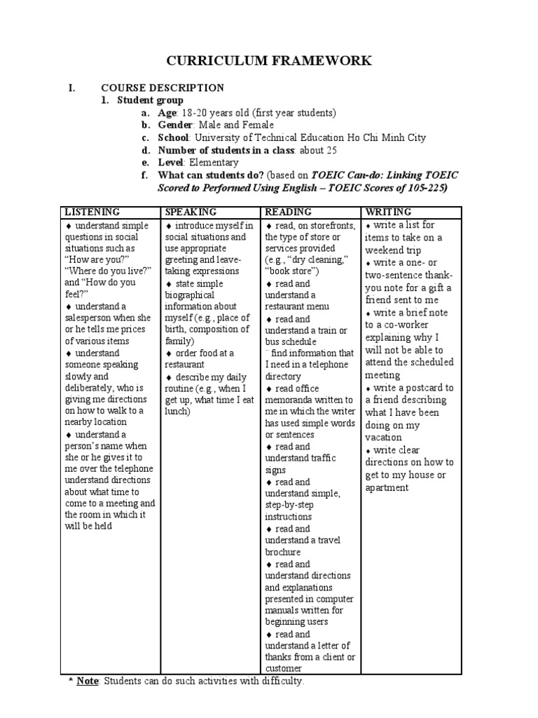 Elementary English Course Framework | PDF | Reading Comprehension ...