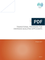 Guidelines: Transitional Programs For Overseas Qualified Applicants