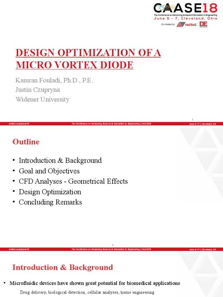 Design Optimization of A Micro Vortex Diode: Kamran Fouladi, PH.D., P.E ...
