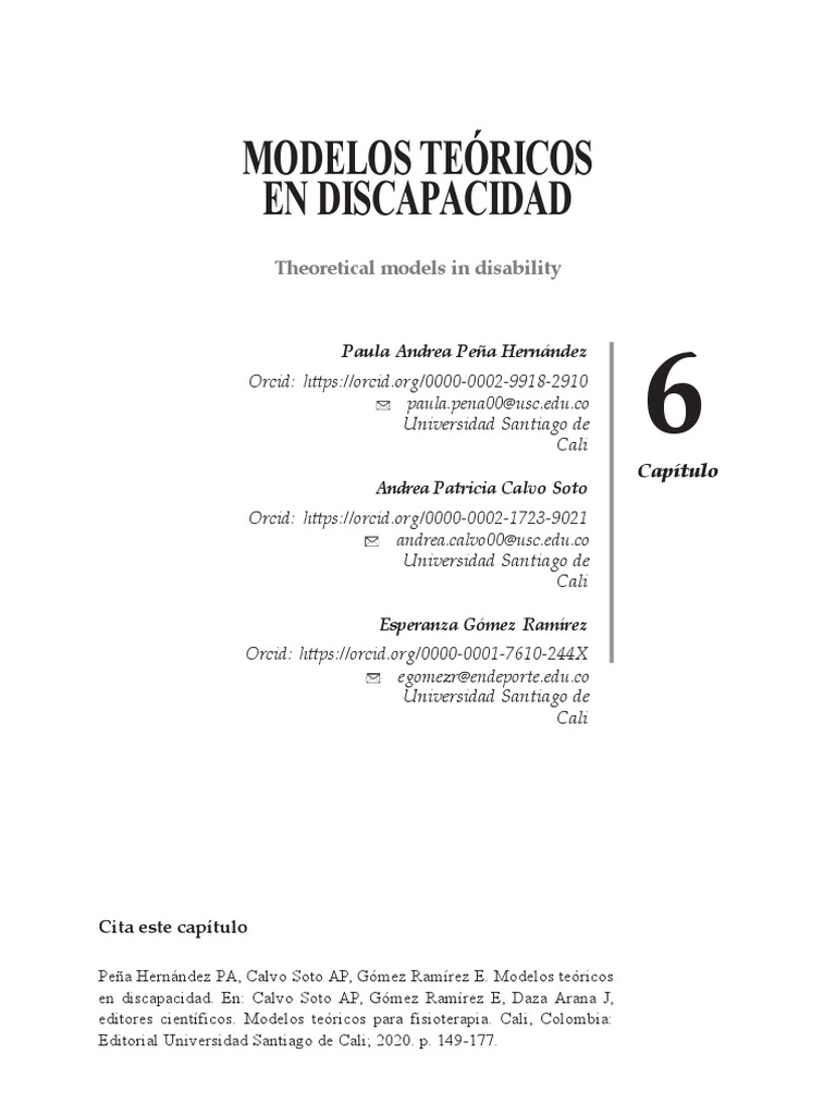MOdelos Teoricos de La Discapacidad | PDF | Invalidez | Sicología