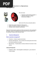 Unit 1: Introduction To Operations Management