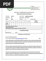 Final Exam / Fall 2020 (Paper Duration 24 Hours) (Online Short Questions Based Paper)