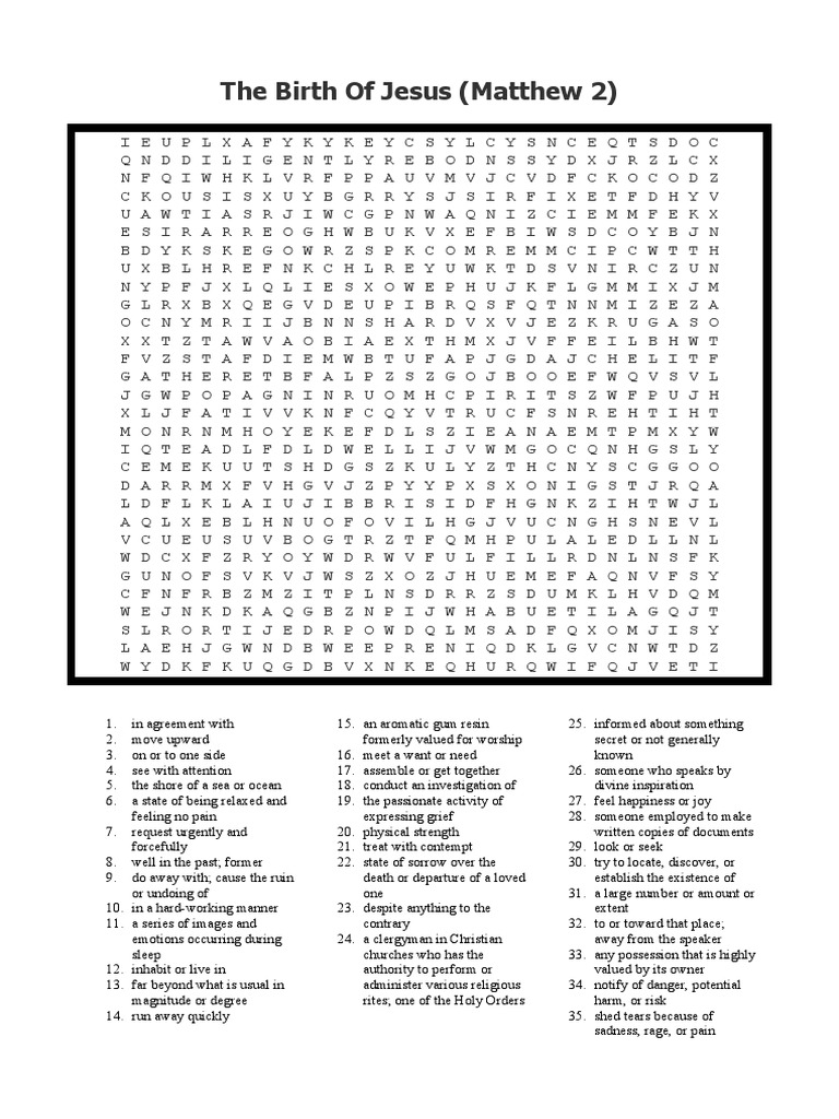 The Birth of Jesus and Other Word Search Puzzles | PDF