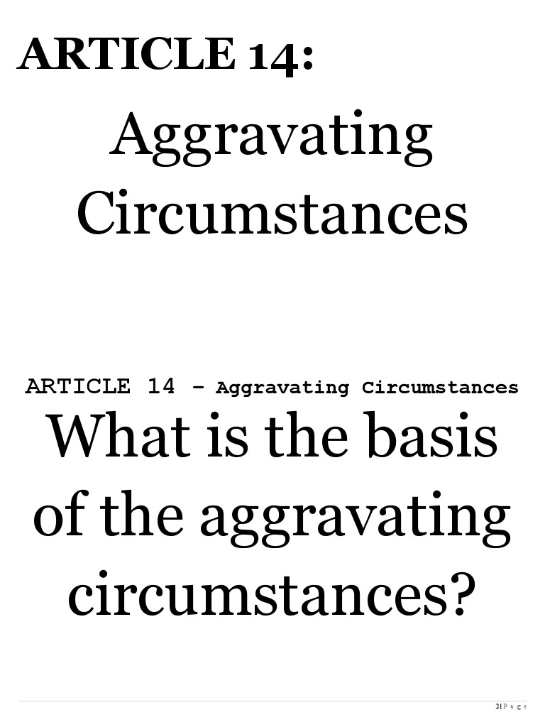 Aggravating Circumstances Explained | PDF | Crime & Violence | Crime ...
