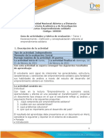 Guía de Actividades y Rúbrica de Evaluación - Tarea 1 - Reconocimiento - Definición y Conceptualización Referente Al Emprendimiento Solidario