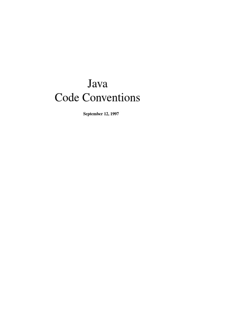 Java Code Conventions | PDF