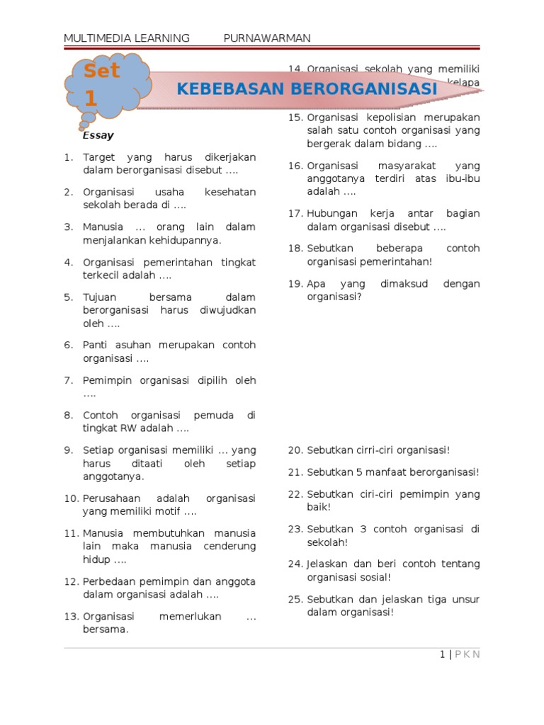 Manfaat organisasi sekolah