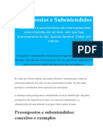 Pressupostos e subentendidos: conceitos e exemplos