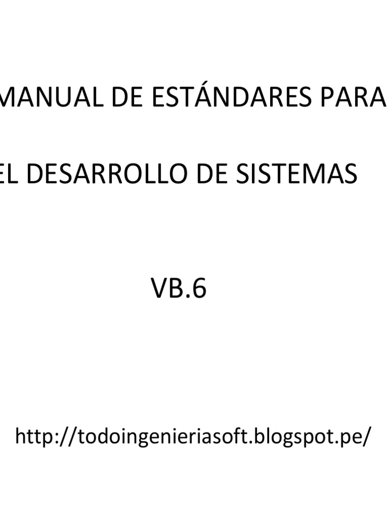 Estándares de Desarrollo en VB6 | PDF | Active X Data Objects ...