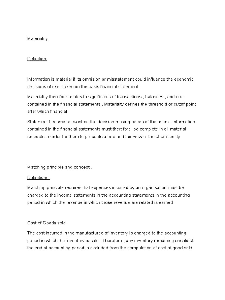 Materiality | PDF | Finance & Money Management