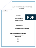 Analisis Cualitativo y Cuantitativo Del Lidocaina