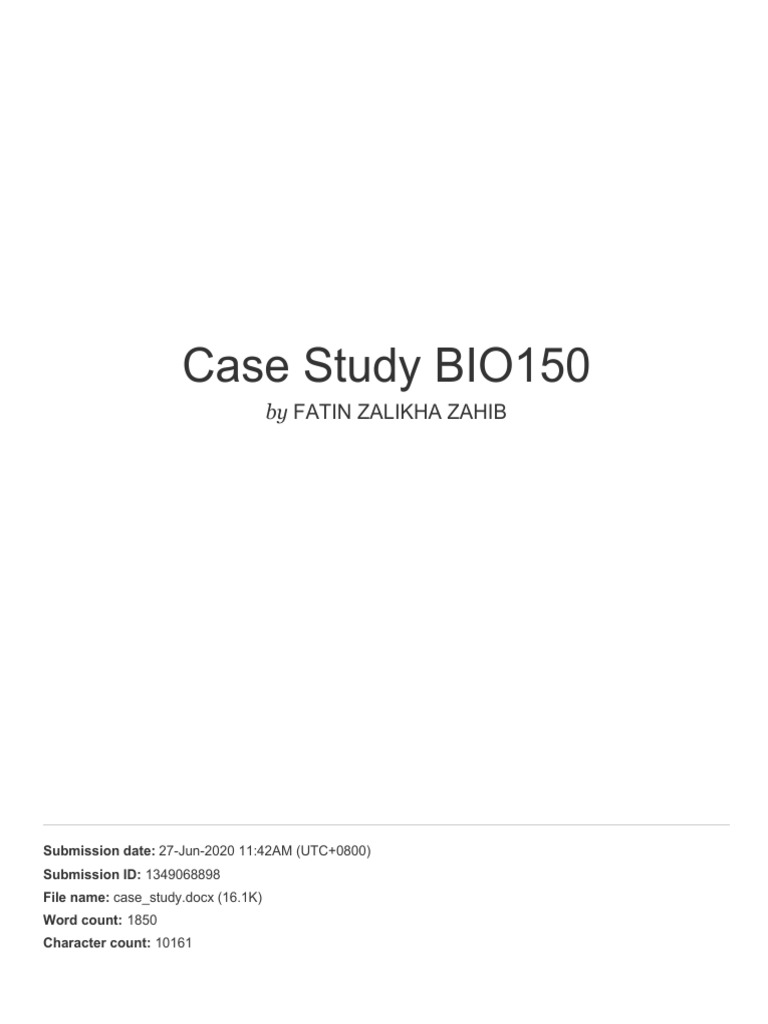 Case Study BIO150 | PDF | Subject (Grammar) | Verb