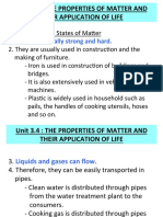 Unit 3.4: The Properties of Matter and Their Application of Life