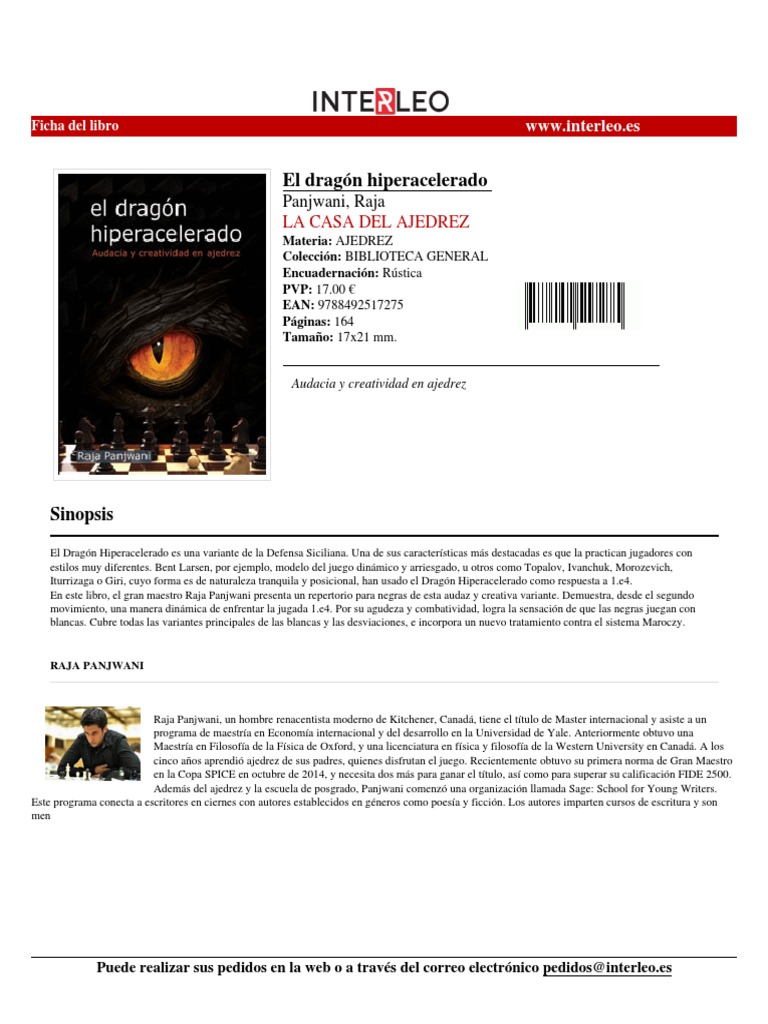 Libro de ajedrez El dragón Hiperacelerado