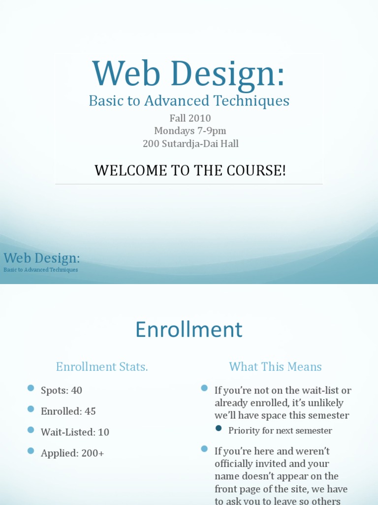 Web Design:: Basic To Advanced Techniques | PDF | World Wide Web ...