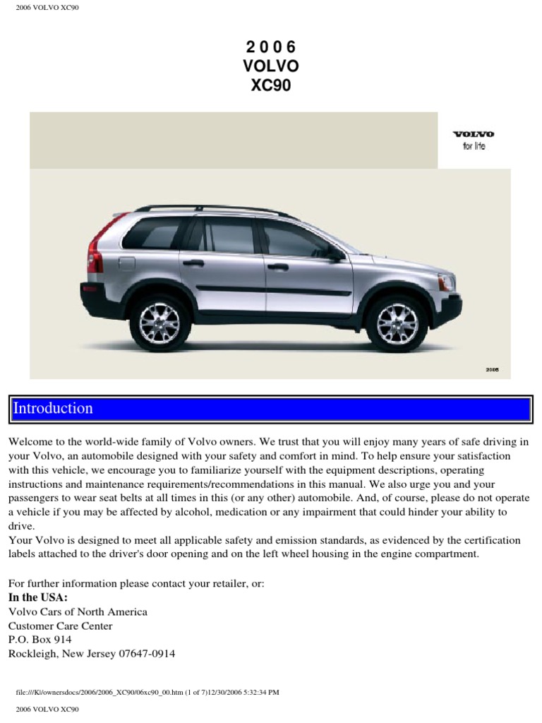 2004 Volvo Xc90 Diagnostic Manual