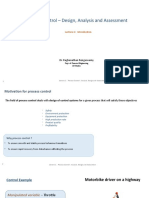 Process Control - Design, Analysis and Assessment: Lecture 1: Introduction