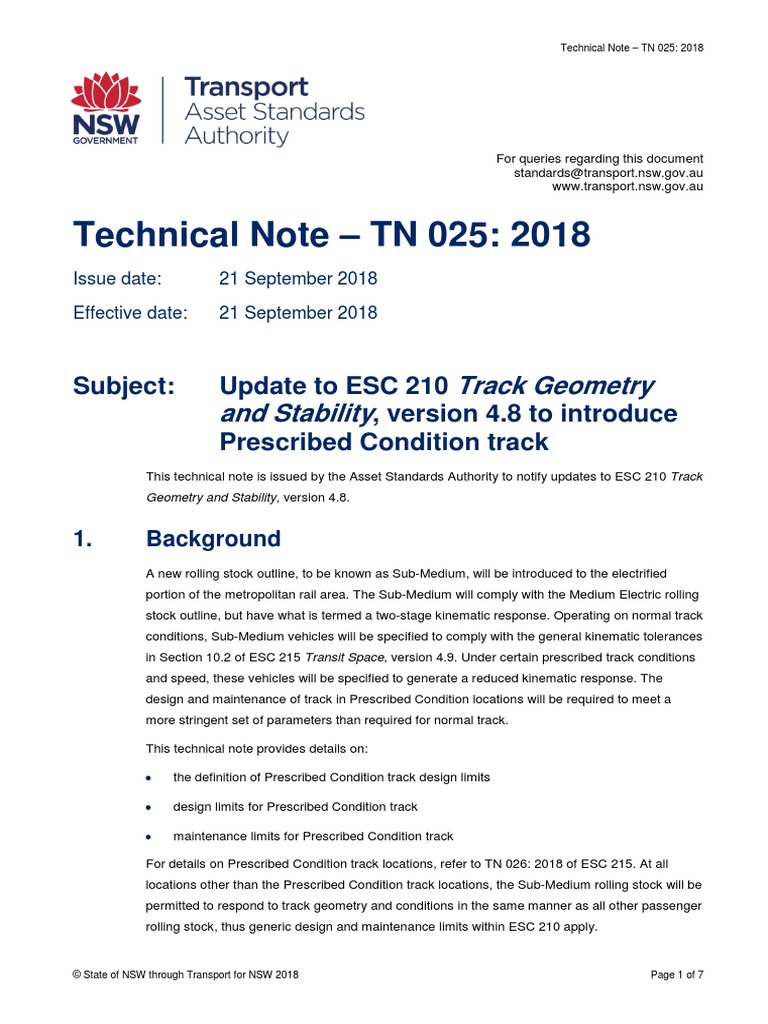 Track Geometry Australian Standards PDF Track (Rail Transport) Circle