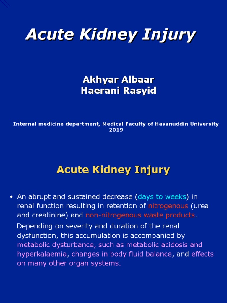 Acute Kidney Injury 2019 | PDF | Urology | Urinary System