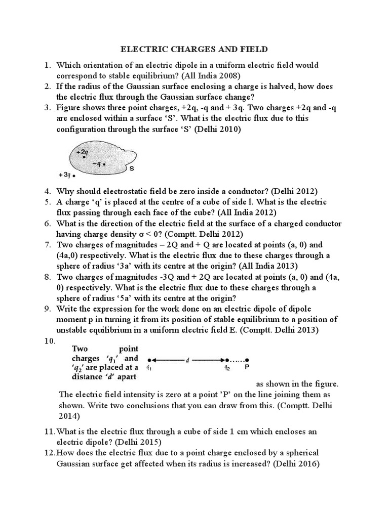 Physics Exam Prep: Electric Fields | PDF | Flux | Electric Field