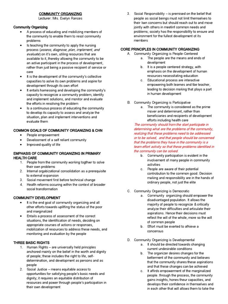 Community Organizing for Health Empowerment | PDF | Nursing | Empowerment