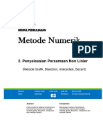 Modul 3. Penyelesaian Persamaan Non Linear