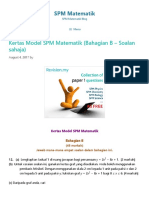Kertas Model SPM Matematik (Bahagian B - Soalan Sahaja) - SPM Matematik
