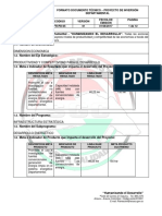 Formato Documento Tecnico - Proyecto de Inversión Departamental