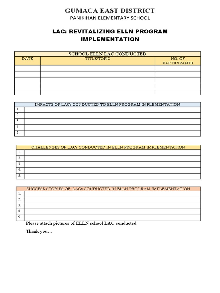 ELLN Program LAC Implementation Review | PDF