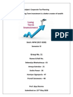 Topic 11 - Long Term Investment - Corporate Tax Planning