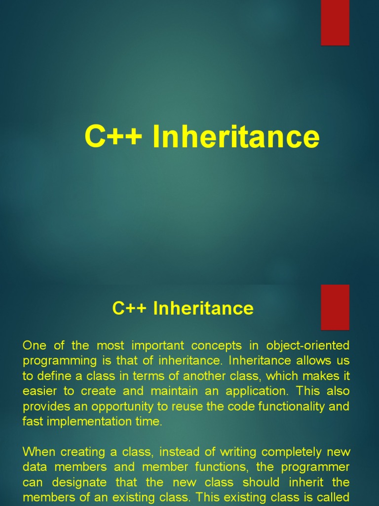 Inheritance Presentation | PDF | Inheritance (Object Oriented ...
