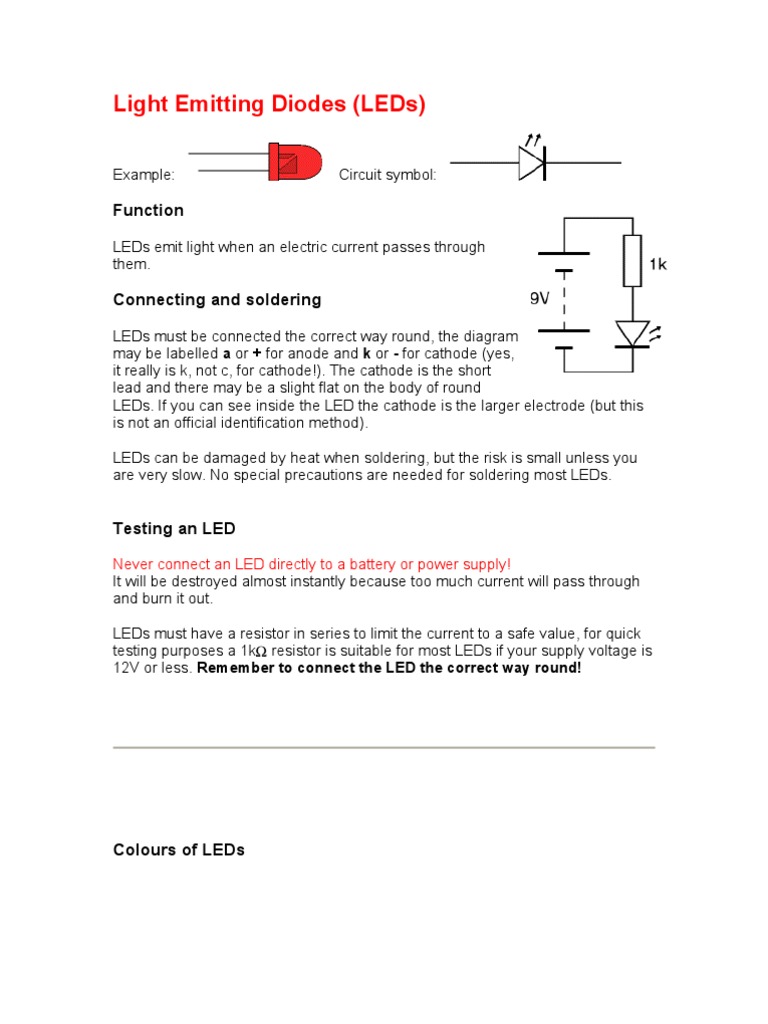 Light Emitting Diodes | PDF | Light Emitting Diode | Series And ...