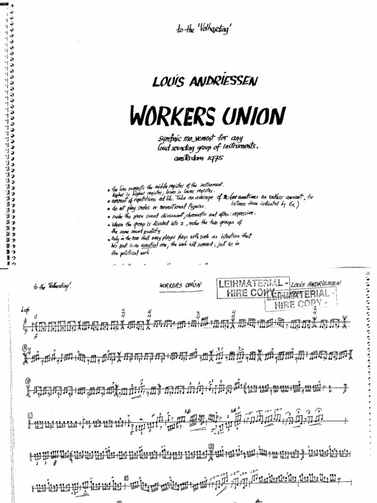 Louis Andriessen Workers Union PDF