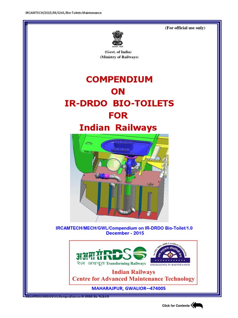 Compendium On IRDRDO BioToilets For Indian Railways PDF Anaerobic