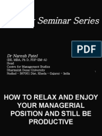 Faculty Seminar Series: DR Naresh Patel